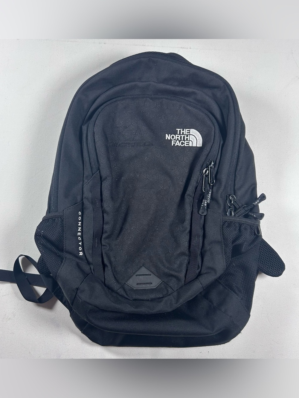 The North Face Connector Black Hiking Backpack Zip Padded Straps Logo